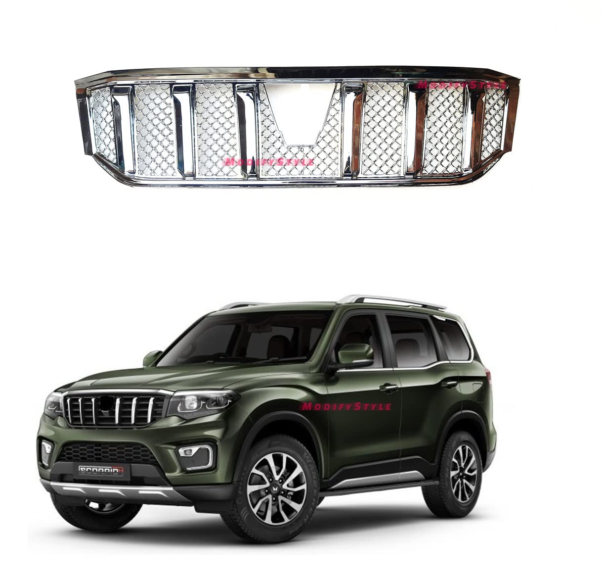 ModifyStyle Front Grill Bentley Style Suitable for Mahindra Scorpio-N 2022 Onwards (Set of 1Pc)