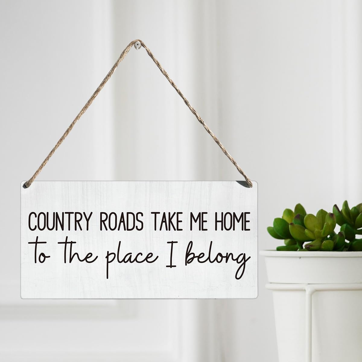 Vintage Country Roads Take Me Home Wall Sign Decor for Home Living Room Farmhouse Country Sign with Wood Wall Art Decor 12 × 6 Inch - Image 5