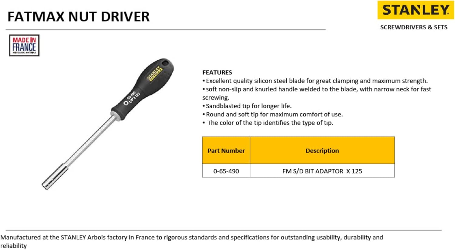 Stanley 0-65-490 Fatmax Bit Adaptor