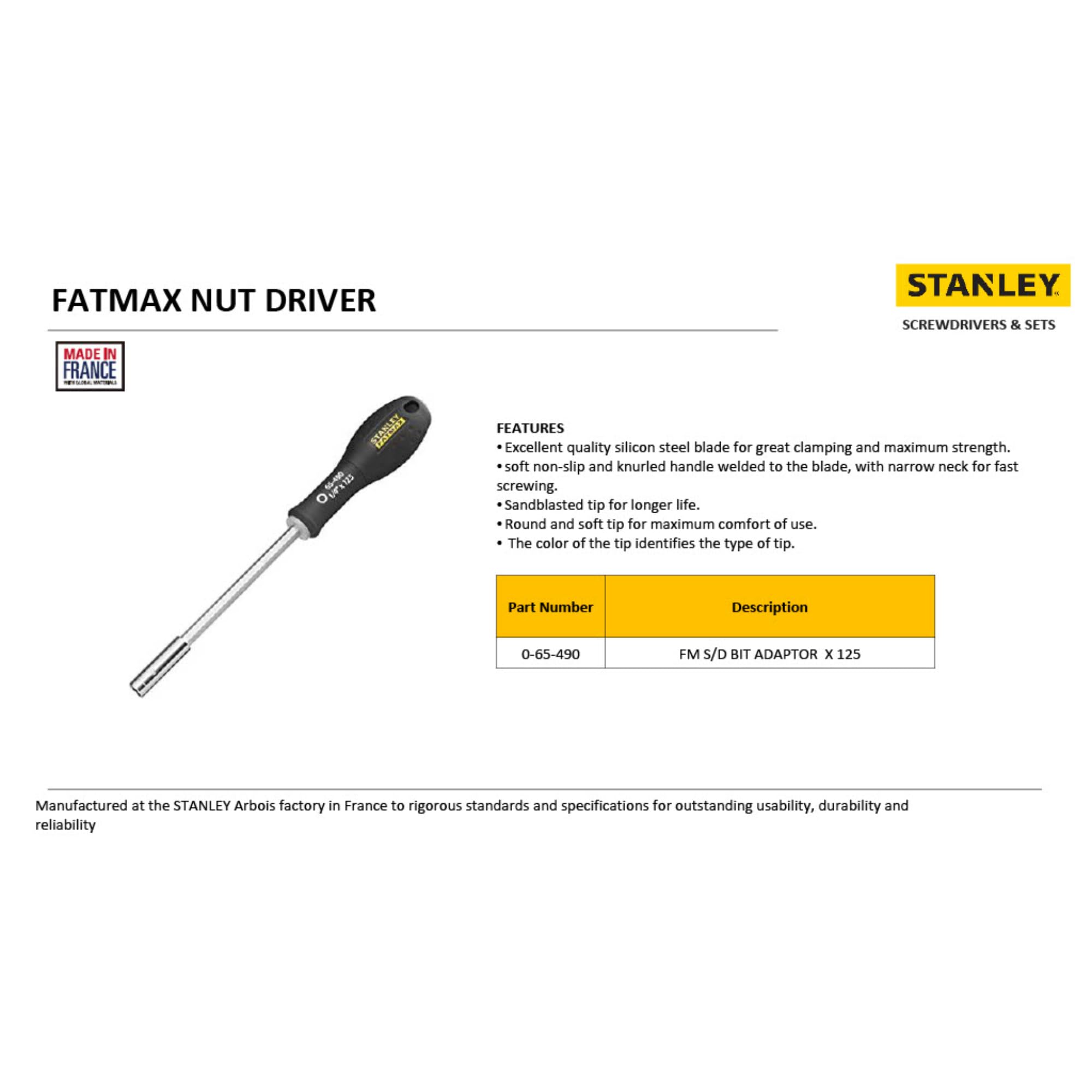 Stanley Fatmax 0-65-490 Portainserti 125 mm