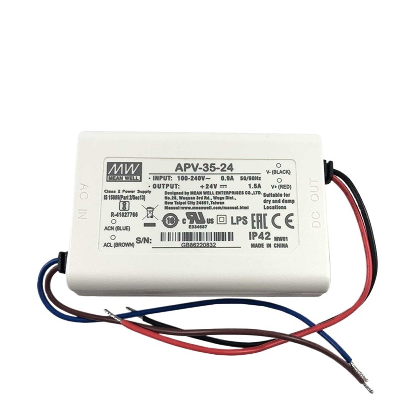 FCARUMIQP APV-35 Series 25W 35W Constant Voltage Power Supply LED Driver APV-35-5 APV-35-12 APV-35-15 APV-35-24 APV-35-36(15v-apv-35)