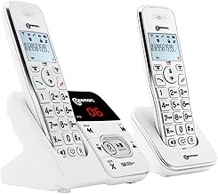 Geemarc Amplidect 295 Twin - Loud Cordless DECT Phone and Additional Handset with Answer Machine and Big Buttons for the Elderly - Low to Medium Hearing Loss - Hearing Aid Compatible - UK Version
