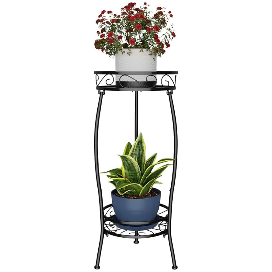植木鉢台 花台 フラワースタンド アイアン673cm 2段 Amazon.co.jp: [GZGZ] フラワースタンド 2段 花台 アイアン