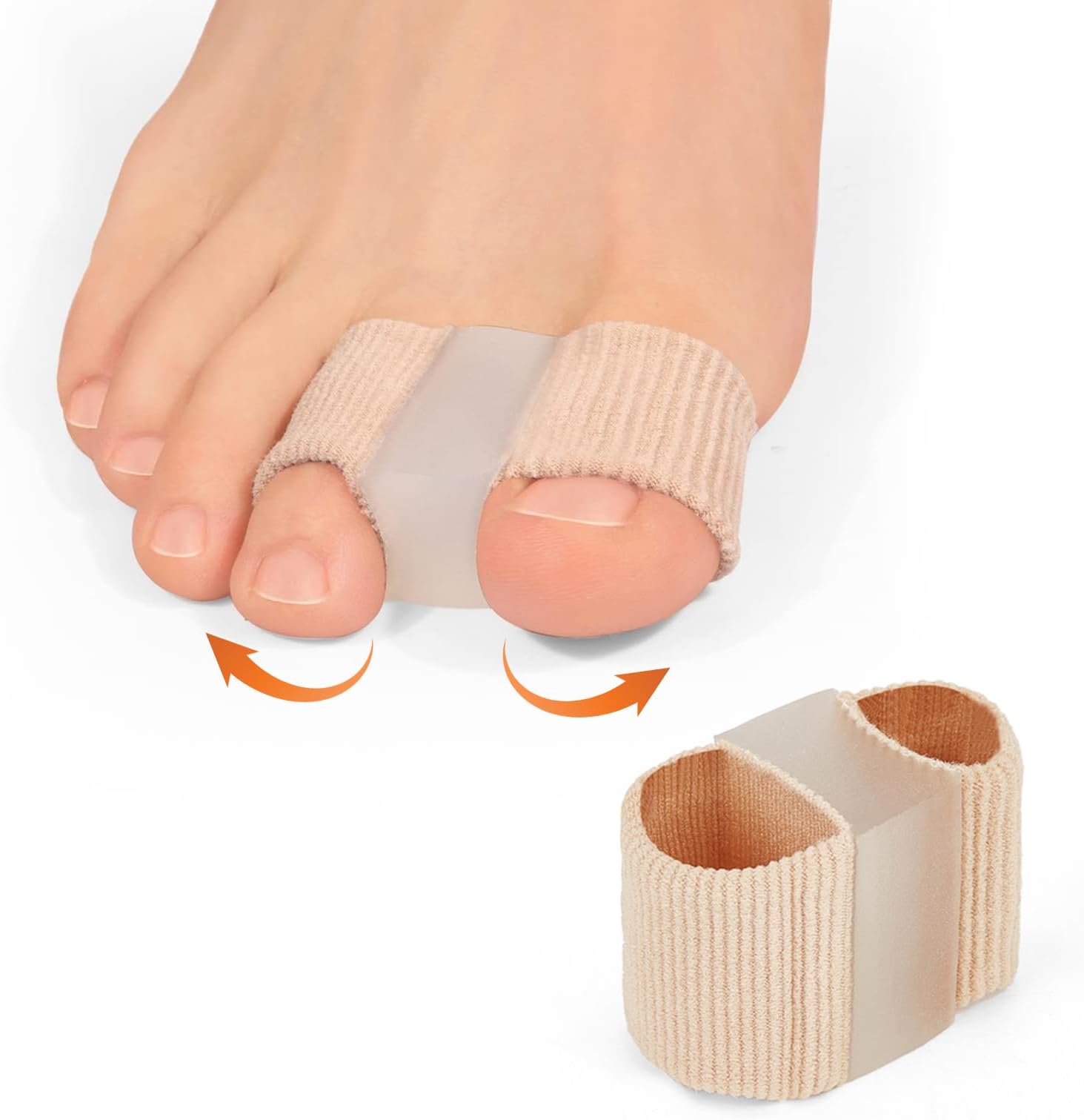 2 Pcs Toe Separator for Women & Men - Effective Toe Corrector,Big Toe Separator Cushion Straightener,Suitable for Bunions