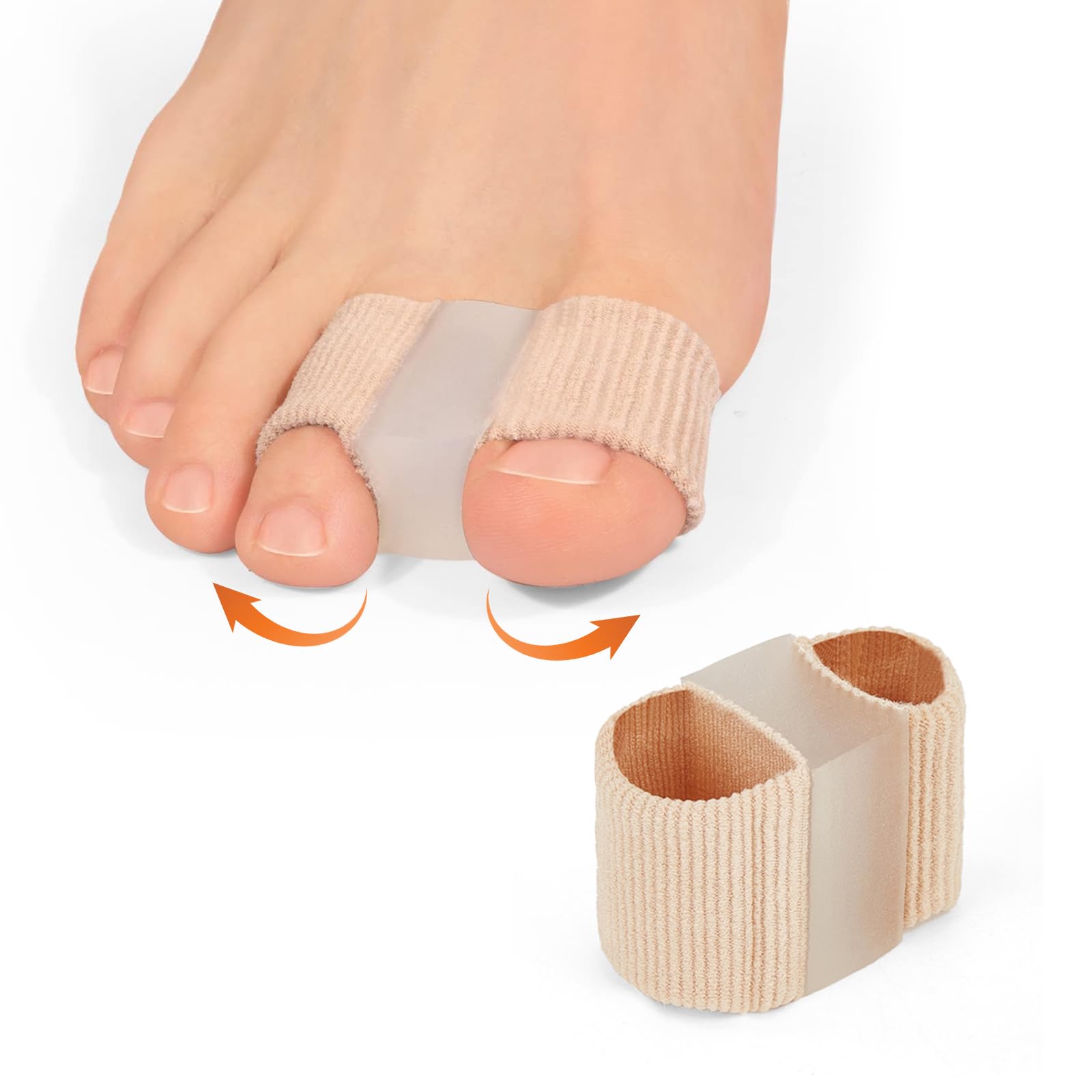 TecoKart2 Pcs Toe Separator for Women & Men - Effective Toe Corrector,Big Toe Separator Cushion Straightener,Suitable for Bunions
