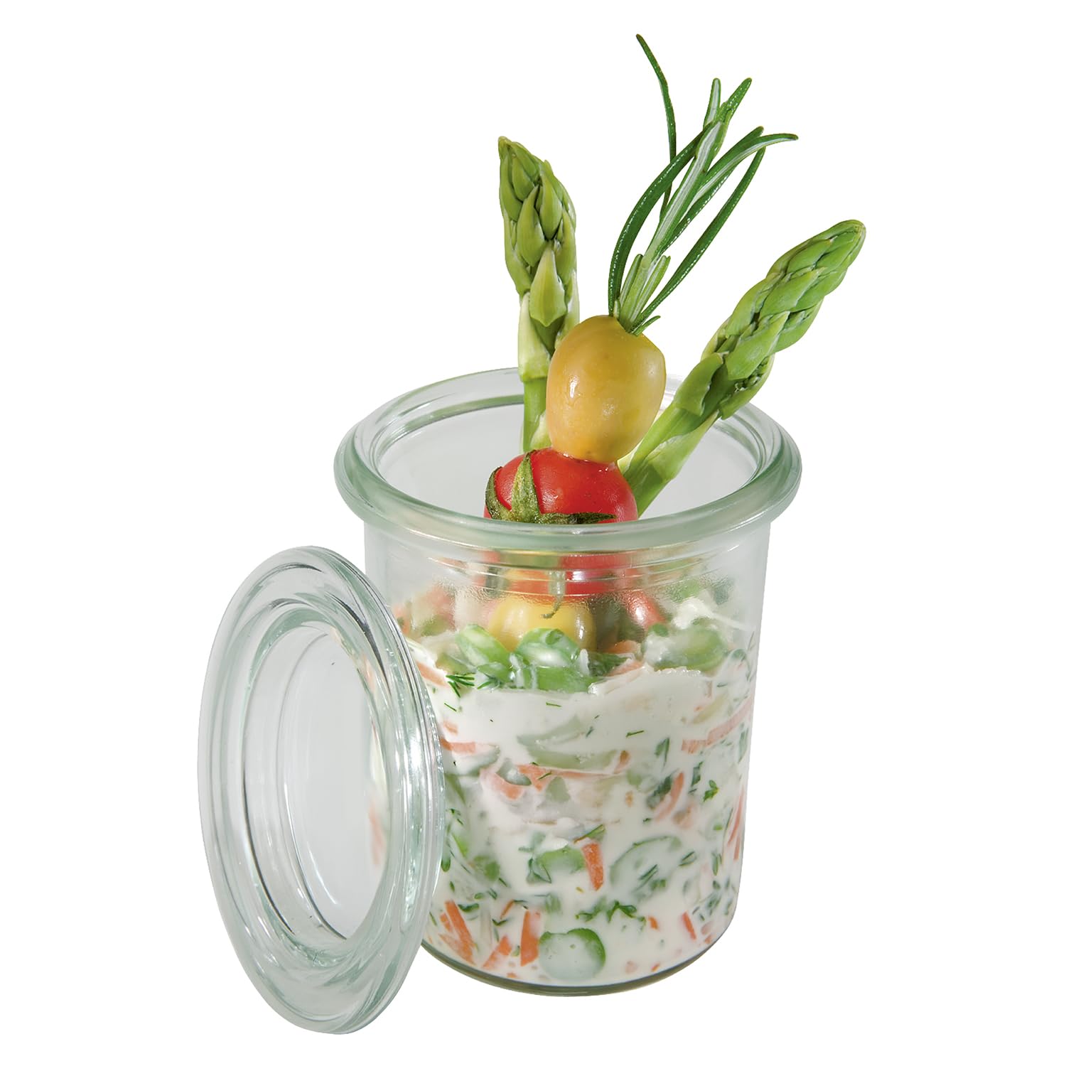 APS 12 Oryginalne słoiki WECK 160 ml z pokrywką, mini forma ze szklaną pokrywką, słoik na przetwory, słoik dekoracyjny, słoik na desery, nadaje się do mycia w zmywarce