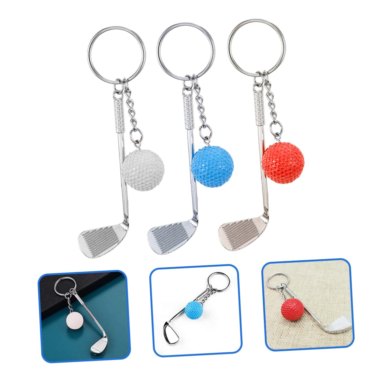 15 Piezas llavero golf para amante del golf llaveros de de de pelota de Accesorio de deportes s creativos de coche el plastico