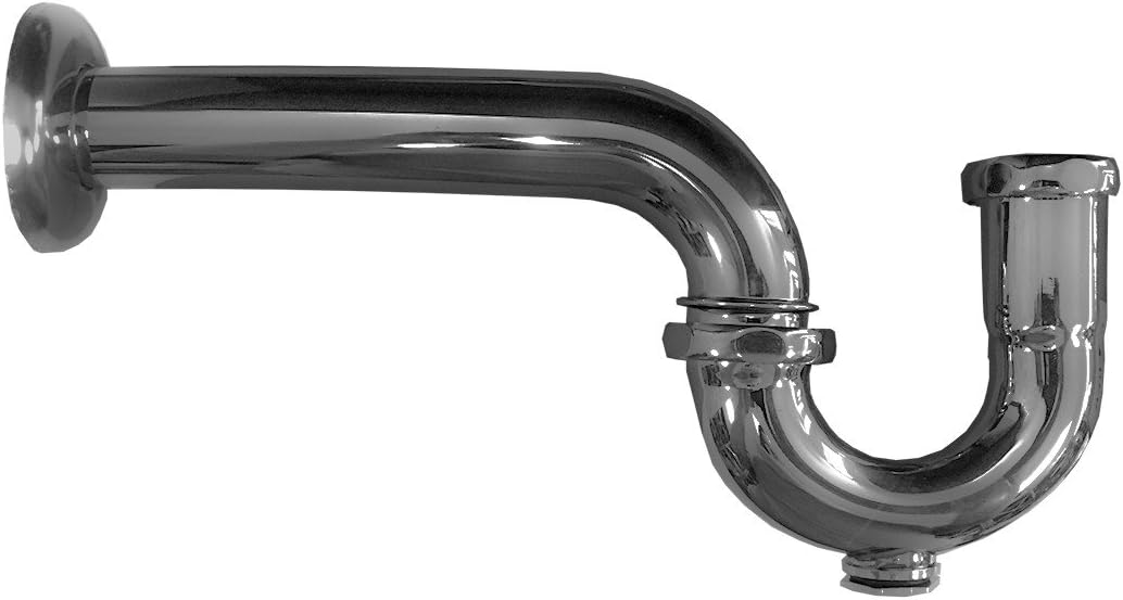 Heavy P Trap Chrome Brass Cleanout 1 1/4" OD Inlet/Outlet | Renovator's Supply