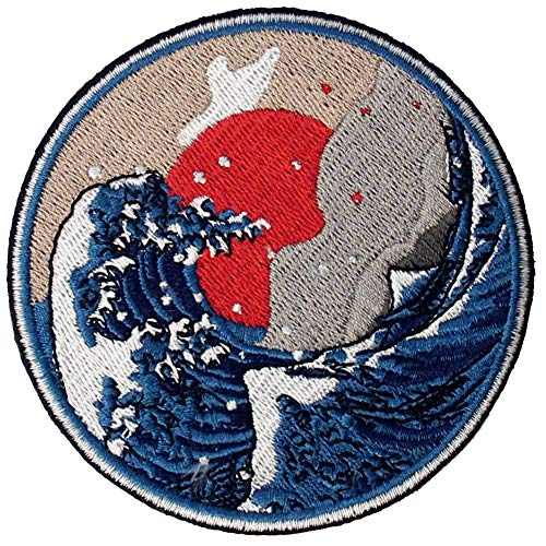 Great Wave Off Kanagawa Patch Embroidered Applique Badge Iron On Sew On Emblem #TOP2