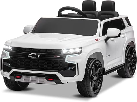 Winado 12V Licensed Chevrolet Tahoe Ride on Car for Kids, White