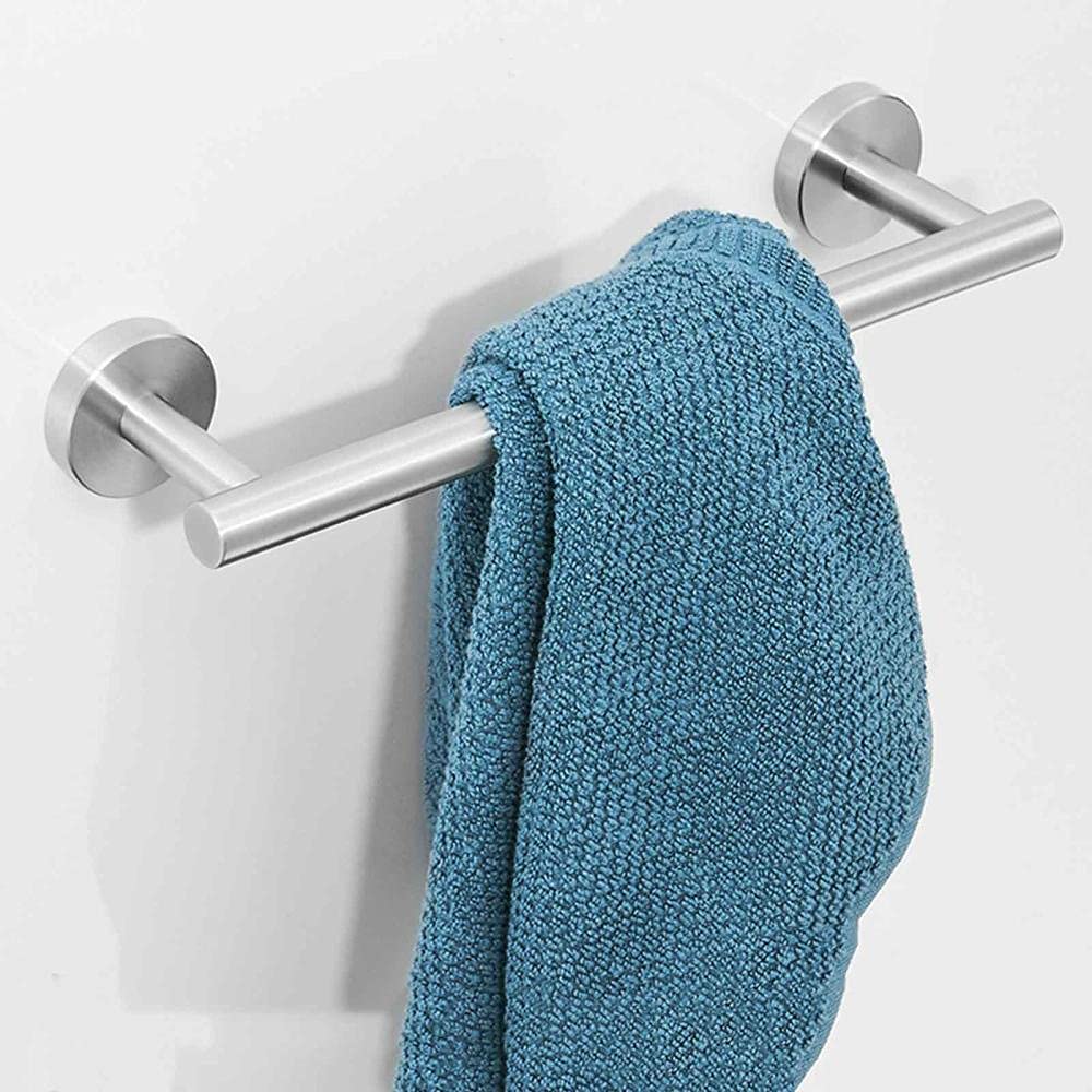 Porte-serviettes acier inoxydable pour salle de bain fixation murale adhésive sans percer