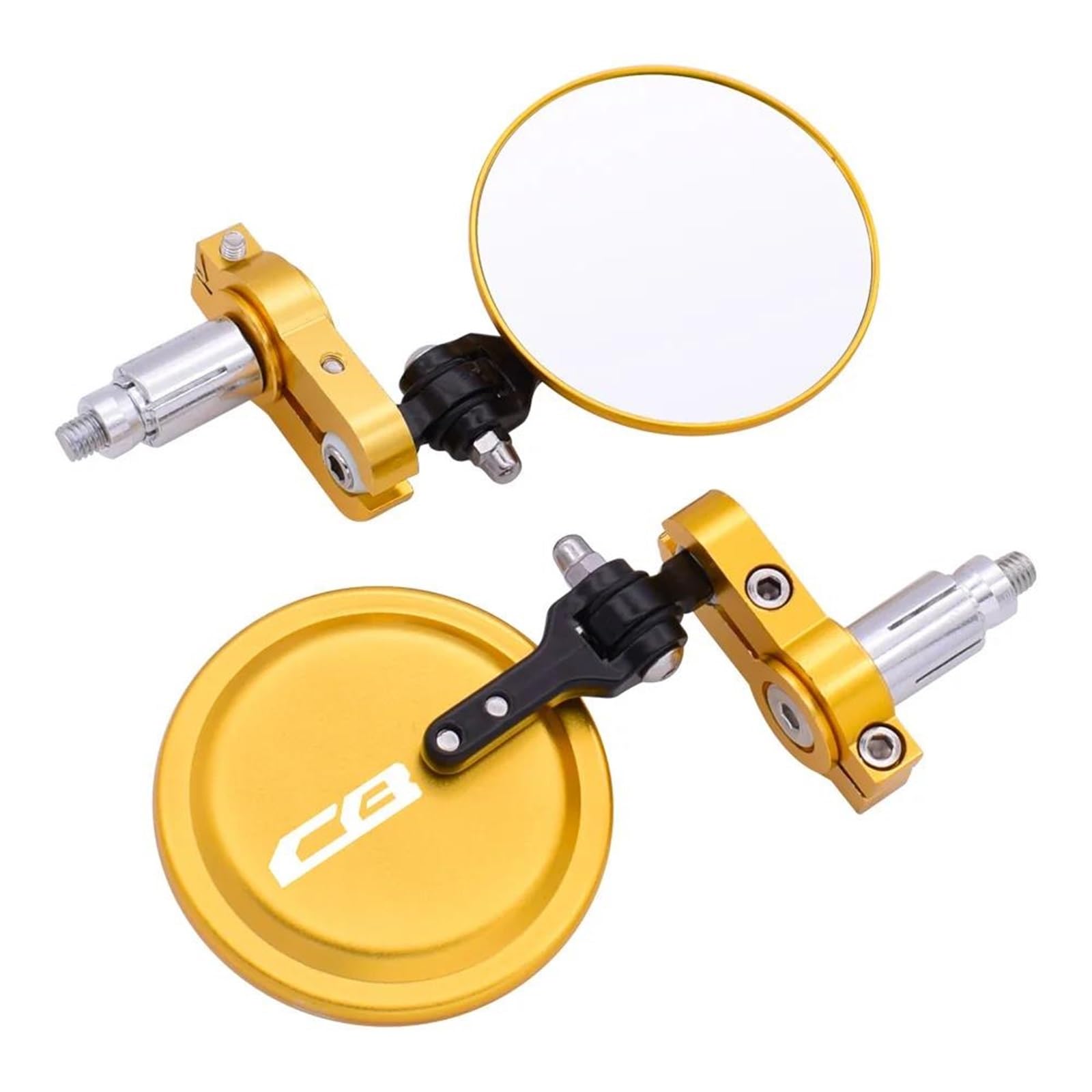 Espejos de manillar redondos de 3 pulgadas plegables en color oro para motos Honda CB