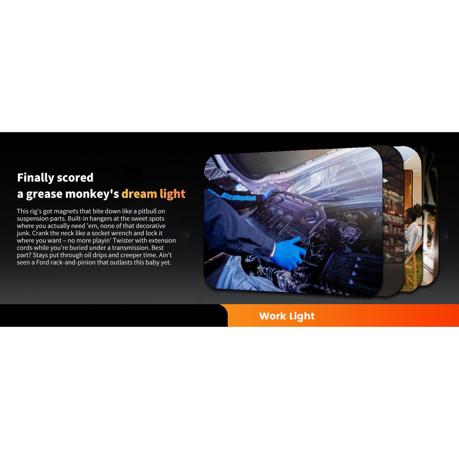 GOWENIC Barra Luminosa da Lavoro a LED Magnetica 3 Livelli di luminosità Barra Luminosa Meccanica di Controllo del Sensore per Ispezione di Emergenza Giallo
