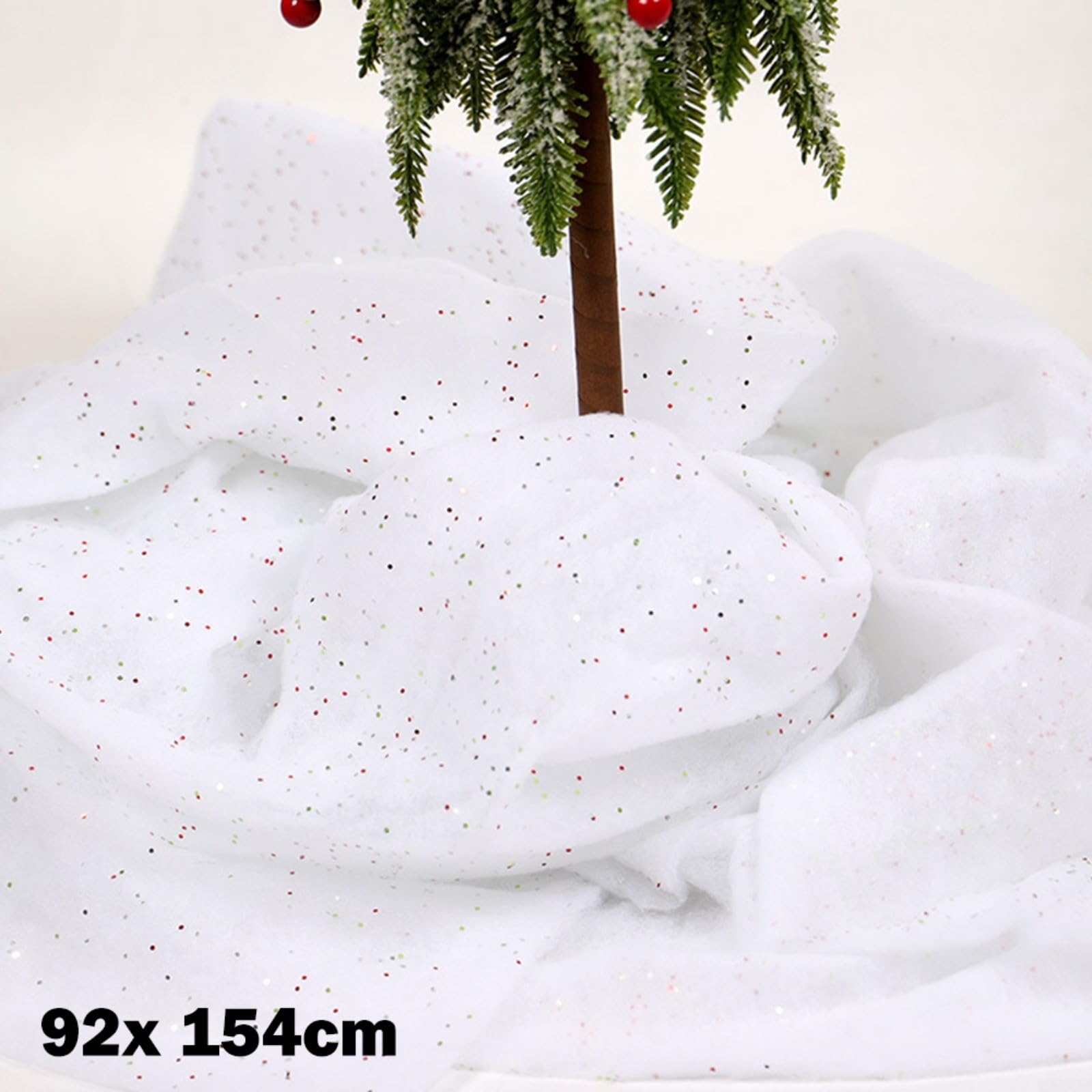 Künstliche Weihnachtsschneedekoration 158 G - Flauschige Baumwolle, Schwer Entflammbar, Für Deko