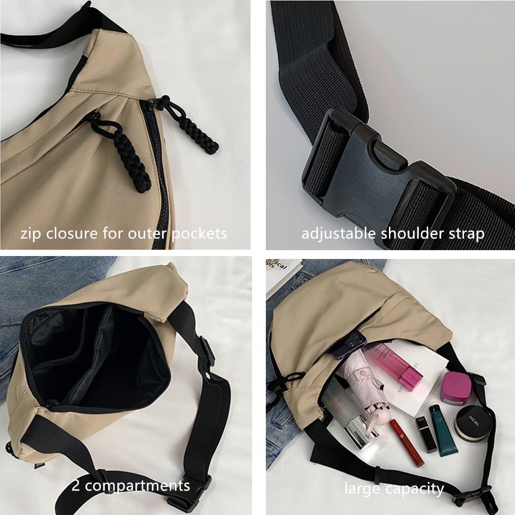 Large Oxford Sporty Crossbody Bag Shoulder Purse for Women Men Trendy