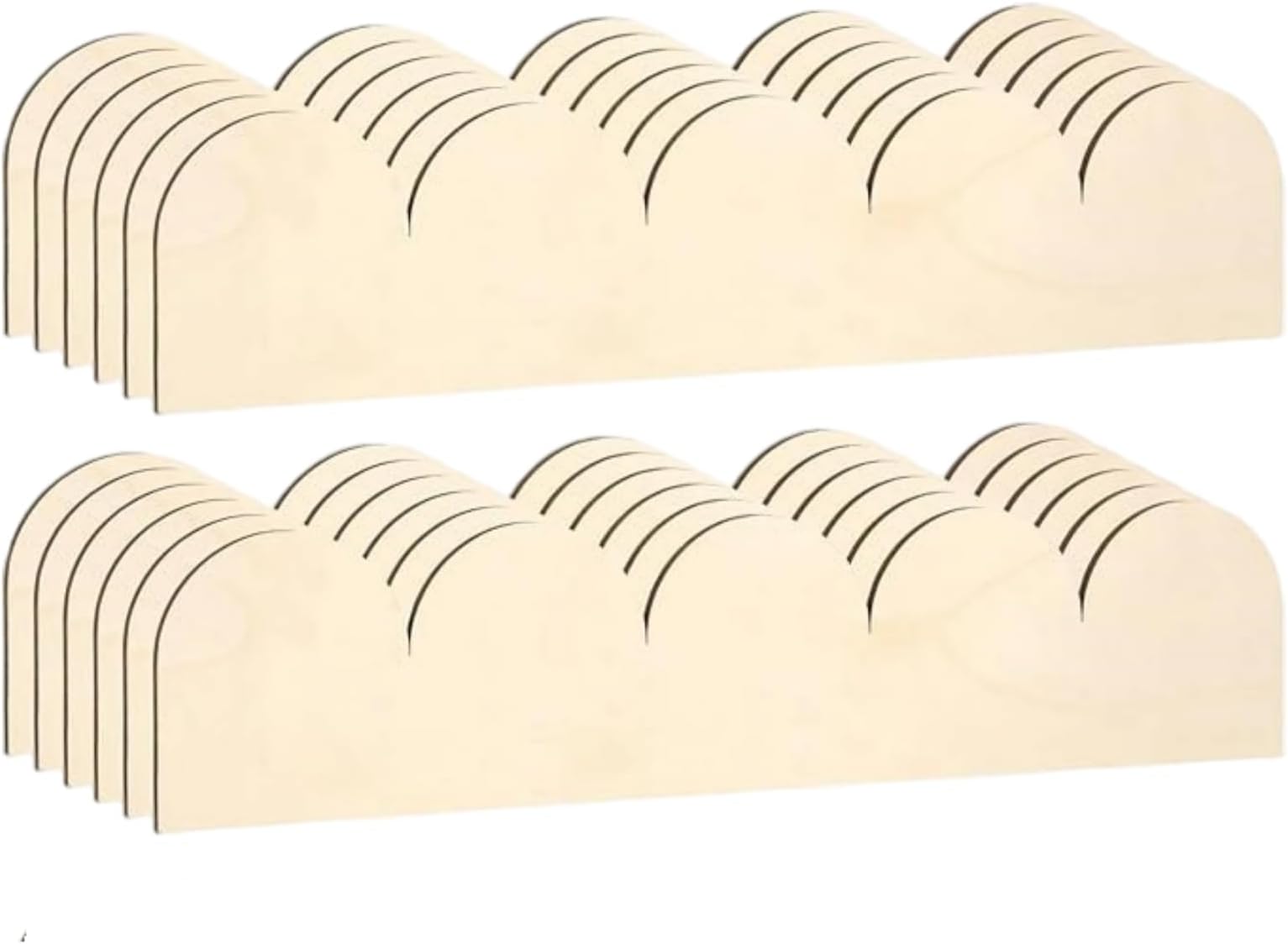 12Pcs Unfinished Scalloped Decorative Wood Trim Scalloped Edge Decorative Wood Molding Cute DIY Moulding Trim for Home Wall Cabinet Shelf and Window Door -4.48in*1.25in*0.08in