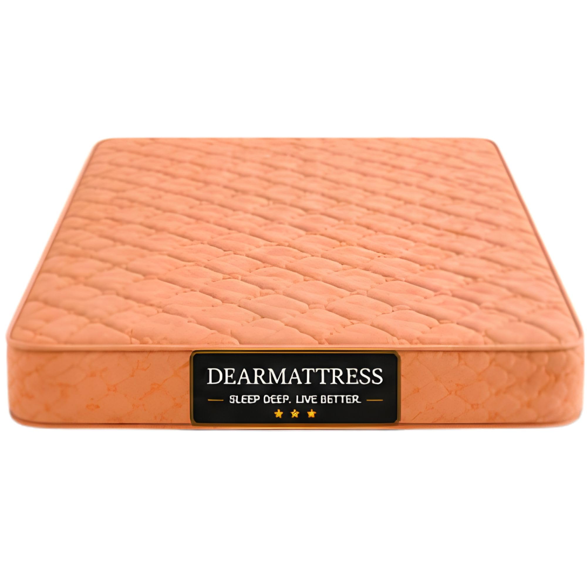 Premium Quilted Double Bed Mattress with Soft Comfort Layer & Durable Support for Home Bedroom Use (Orange, Double 3 inch)-image-27