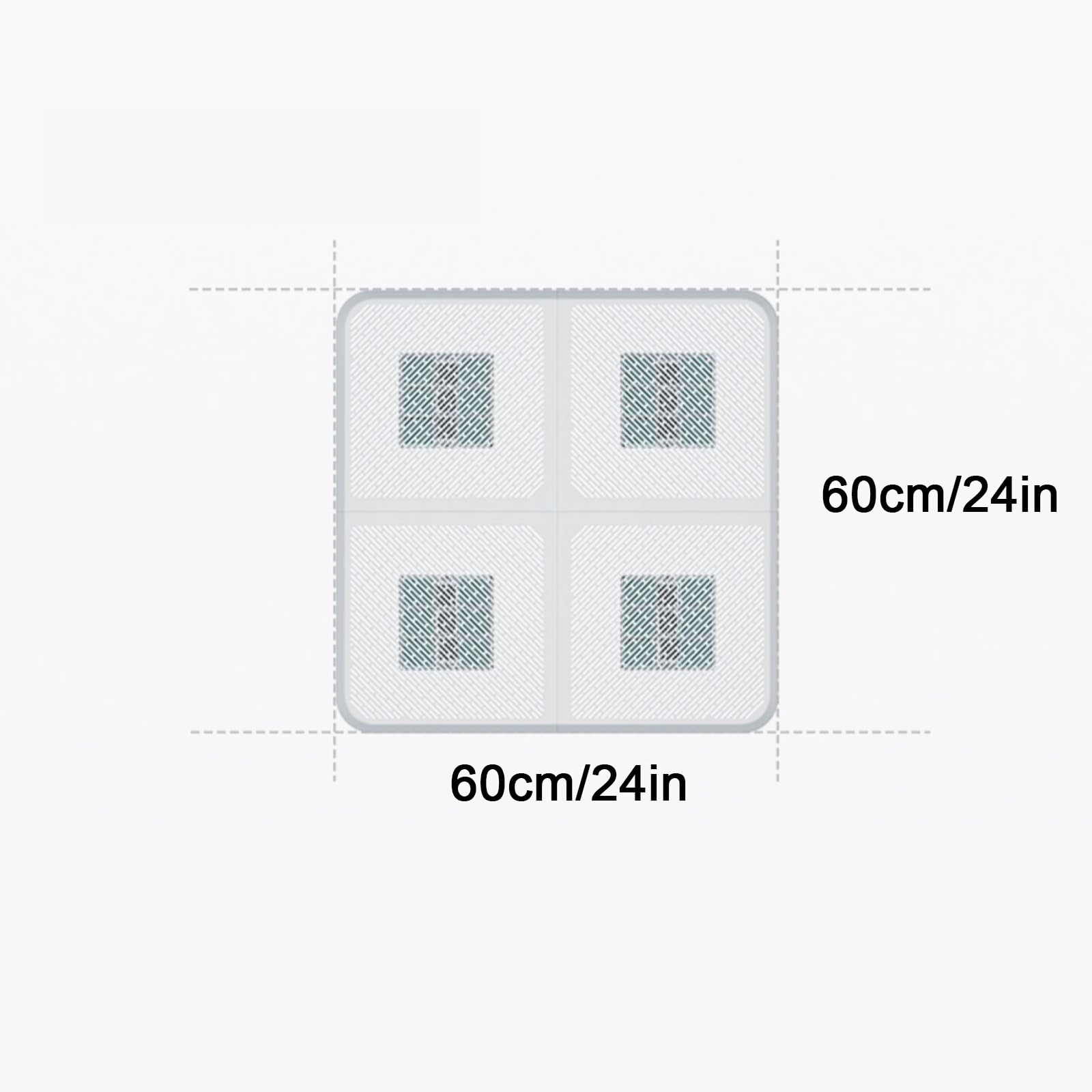 Deflettore Climatizzatore, Deflettori Aria Condizionata con Filtro in Cotone, Angolo Regolabile, Fori a Strisce, Lavabile, per Bocchette di Ventilazione a Soffitto(60x60cm/24x24in)