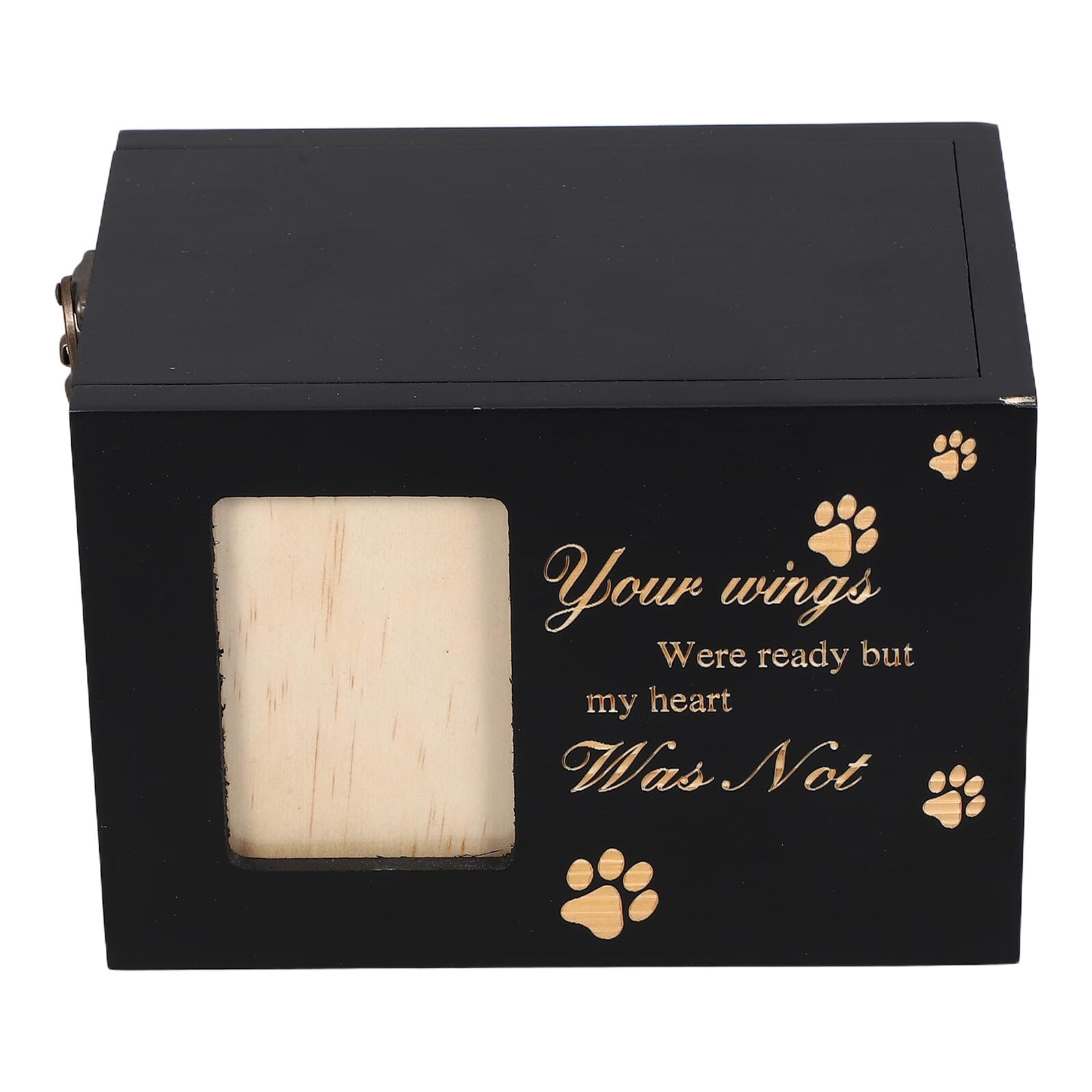 Urne funéraire en bois pour animaux TOYANDONA avec cadre photo noir