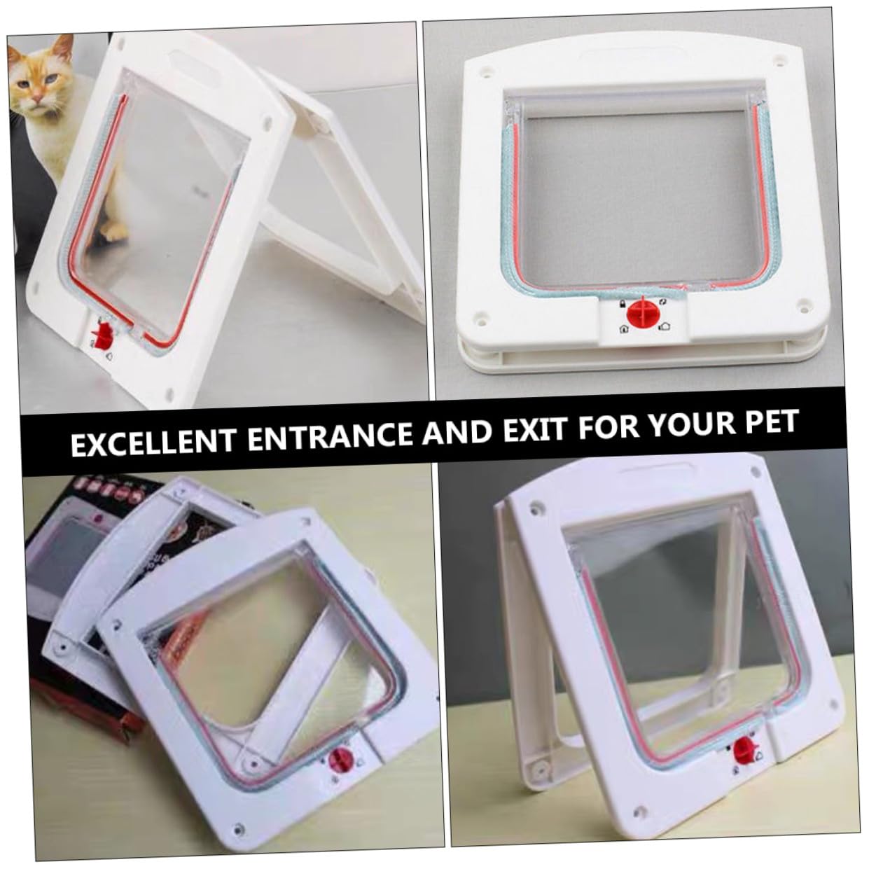 Portes à Chatière pour Chats et Petits Chiens à Entrée Contrôlée 2 Pièces