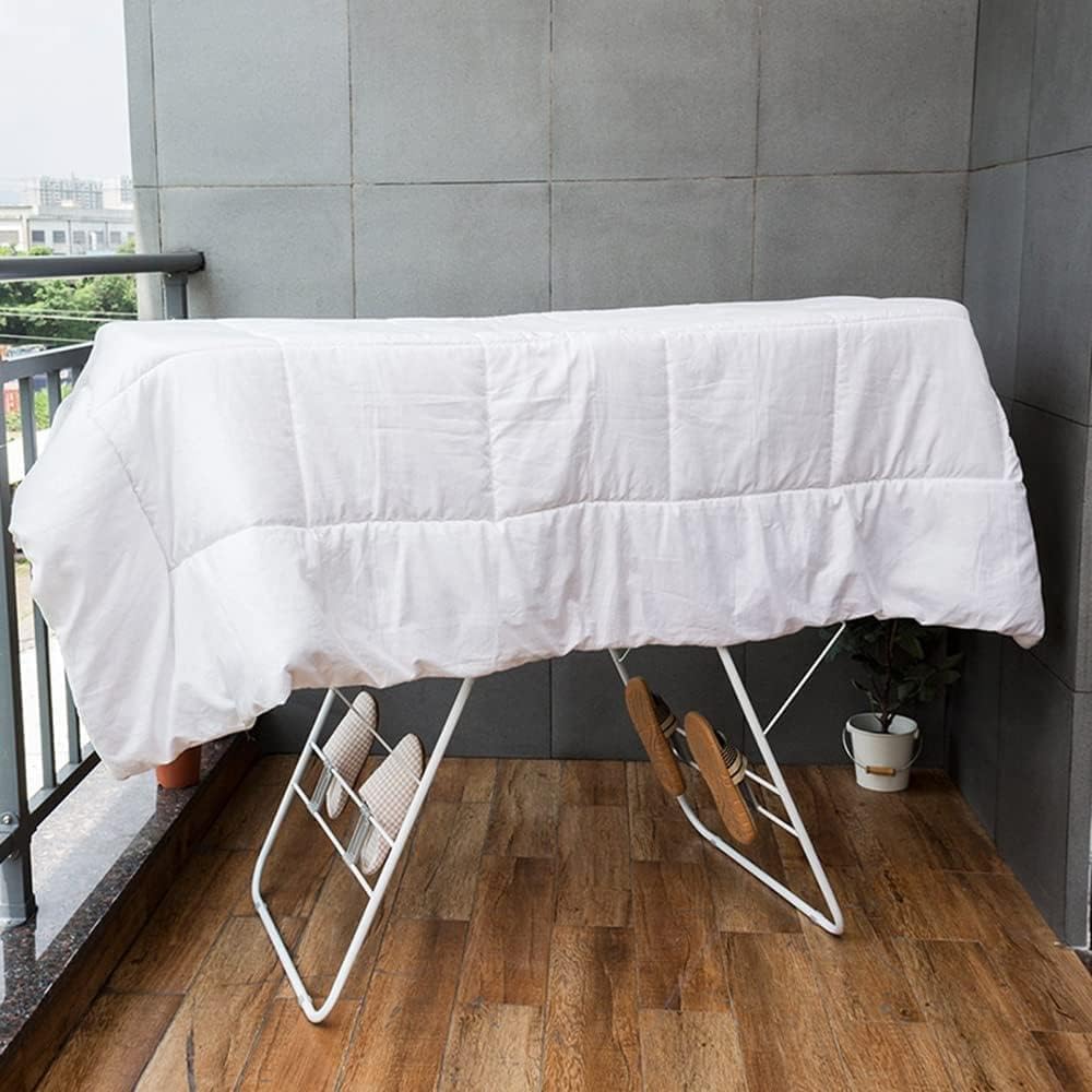 Clothes Airer Folding Drying Rack Stainless Steel Laundry with Height Adjustable Wings, for Indoor Outdoor Home,A,