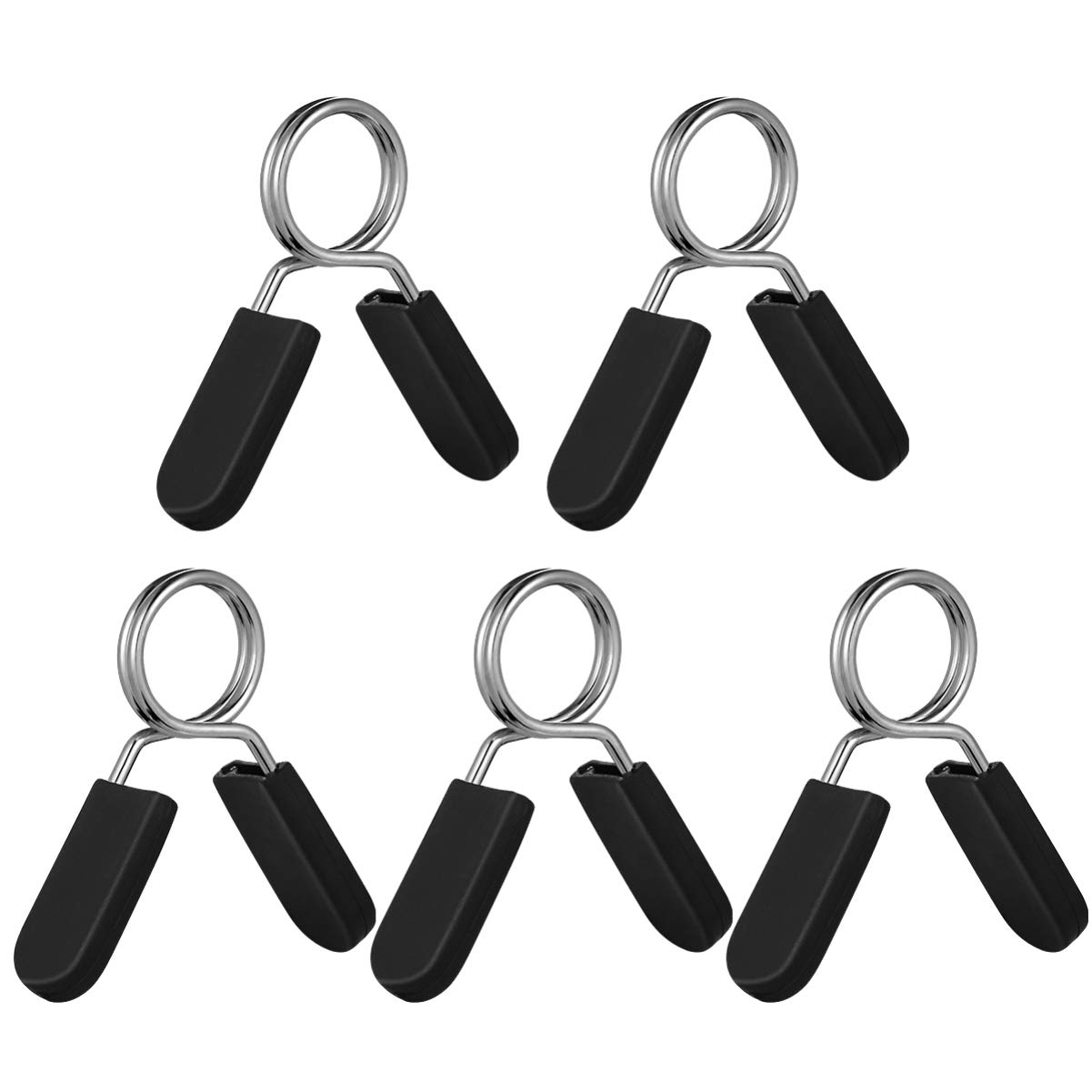 Yardwe Barbell Clips Metal 5pcs Spring Clip Collars for Weight Bar Spring Clamp for Weightlifting Spring Collar Weight Clips for Bars Barbell Fitness Barbell Collars 1 Inch