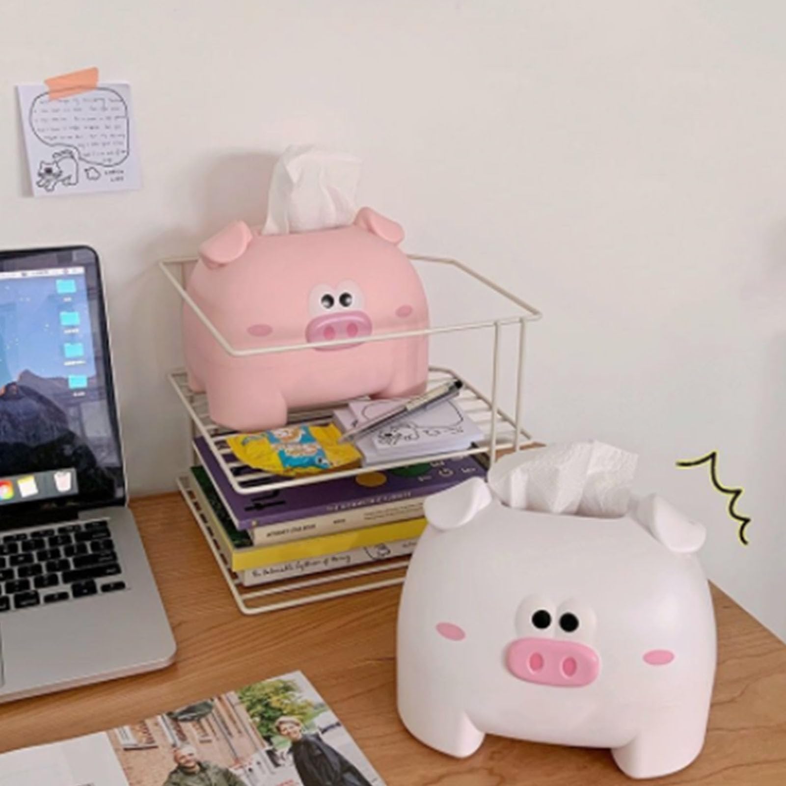 Amazon.co.jp: かわいいティッシュ収納ボックス、豚型ティッシュ
