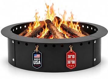 FEBTECH - 36" Smokeless Fire Pit Ring Insert - 30" ID Heavy-Duty Liner