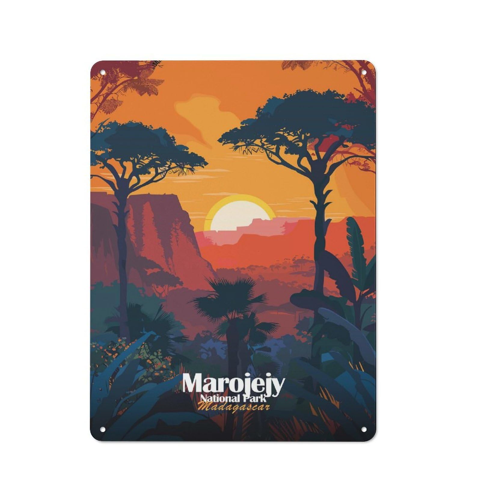 Junmoney Marojejy National Park, Madagascar Vintage Tin Sign 40X30cm Featuring Porch Wall Decor For Patio Bar, Workshop, Shed Or Kitchen