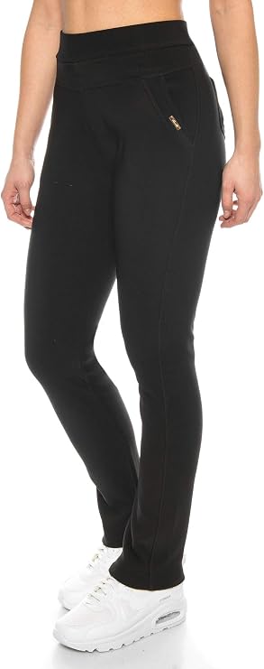 Kendindza Damen Thermo-Leggings gefüttert mit Innen-Fleece Basic Blickdicht