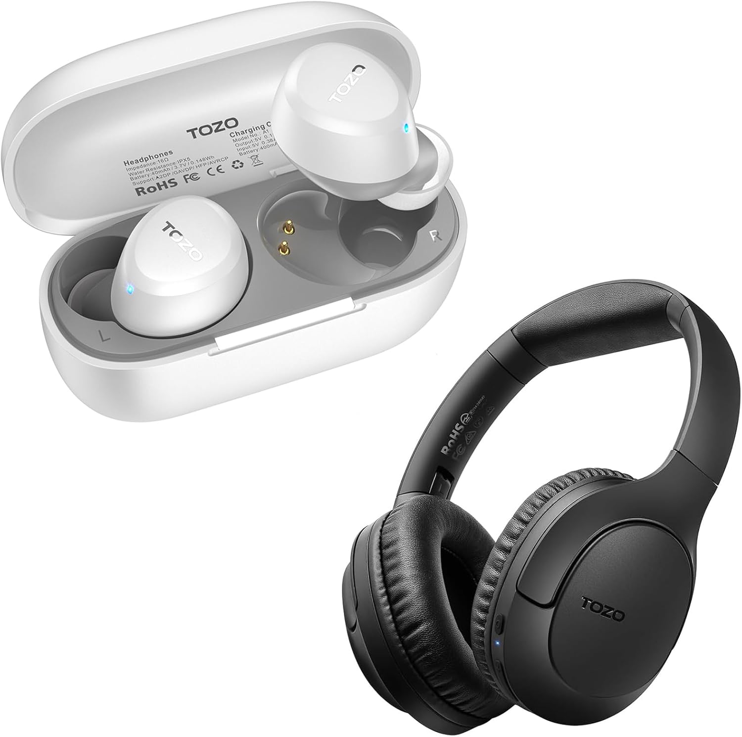 TOZO A1 Wireless Earbuds Bluetooth 5.3 Light Weight in Ear HA1 Bluetooth 5.4 Over Ear Headphones