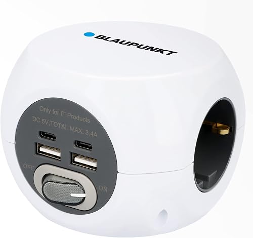 Bloc Multiprise 3 Prises + 4 Prises USB (A et C) avec Int…