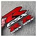 Décalques de l'autocollant de Moto réfléchissant GSXR GSX R pour S.UZ.U.K.I GSXR 600 750 1000 K1 K2 K4 K4 K6 K7 K8 H1 (Color : 1 Set Red)