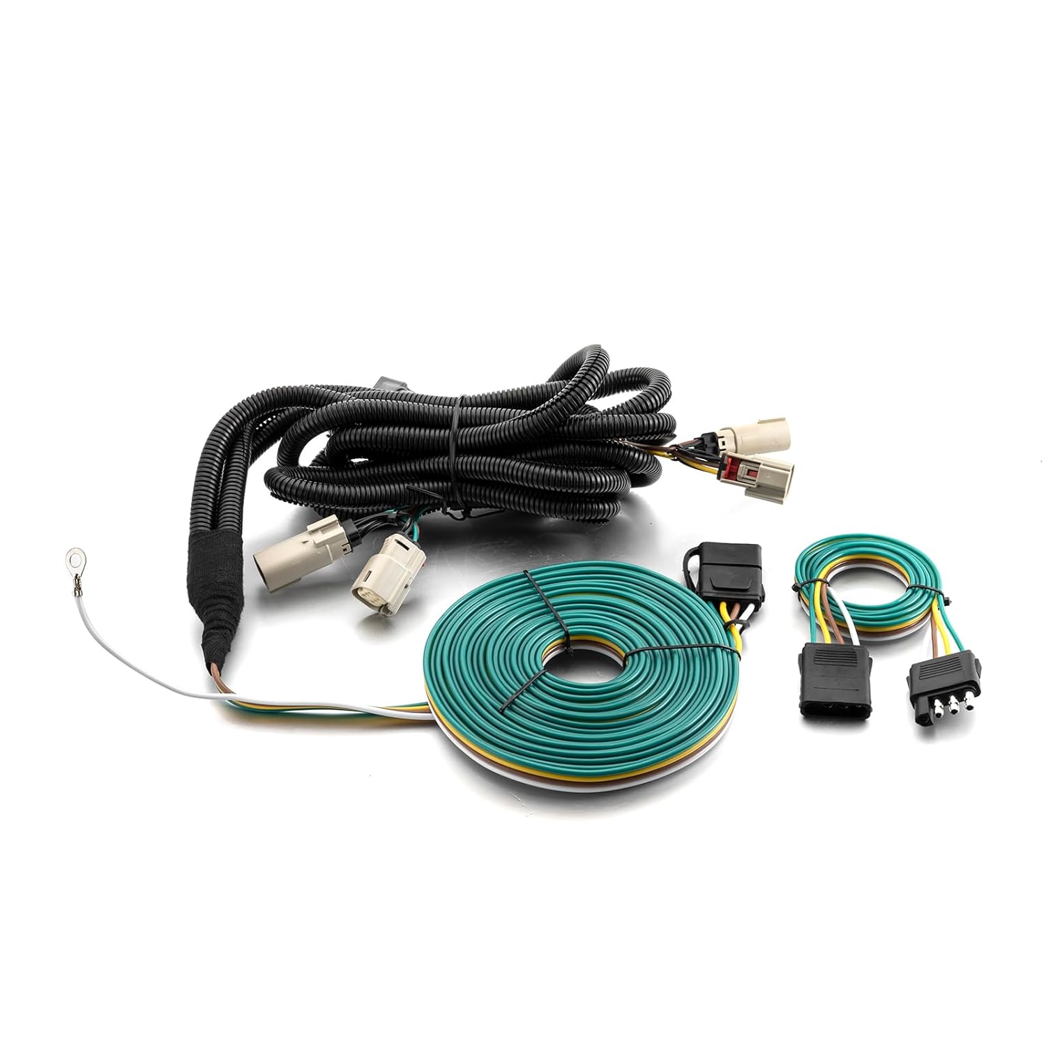 Wsays Custom Towed-Vehicle RV Trailer Wiring Harness with Plug & Play Connector, Standard 4-Flat Compatible with Ford Bronco 2021-2026