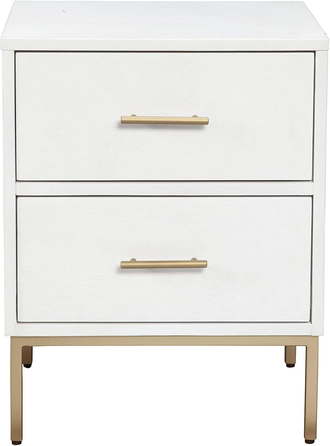 Madelyn 2-Drawer Mahogany and Veneer Nightstand, White