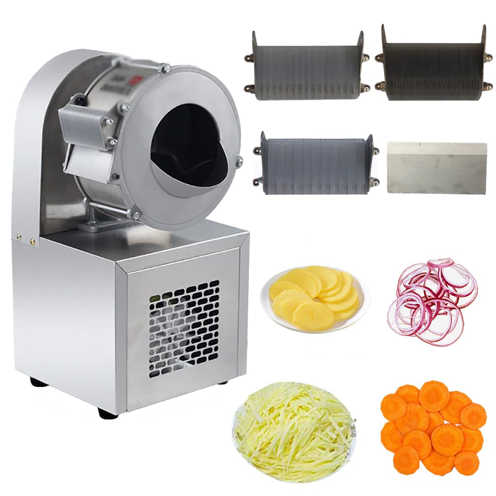 Yxfazpp Commercial Automatic Vegetable Slicer, Electric Grater,Kitchen Food Processor, Carrot Ginger Onion Ginger Lemon Cabbage Slicer