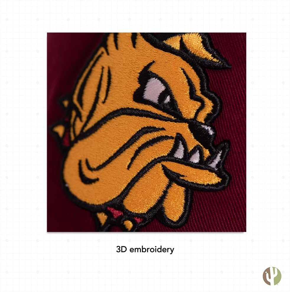 Desert Cactus University of Minnesota Duluth Baseball Hat Bulldogs UMD Champ Brimmed Embroidered Cap Adjustable Cloth Strap Adult (Style A) Red - Image 5