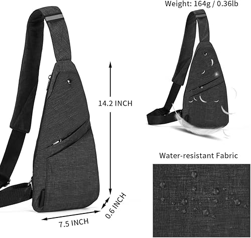 Miniatura 2 de Seoky Rop - Bolso bandolera para hombres y mujeres, cartera pequeña personal con bolsillo, antirrobo, para el pecho, para viajes y senderismo, Gris