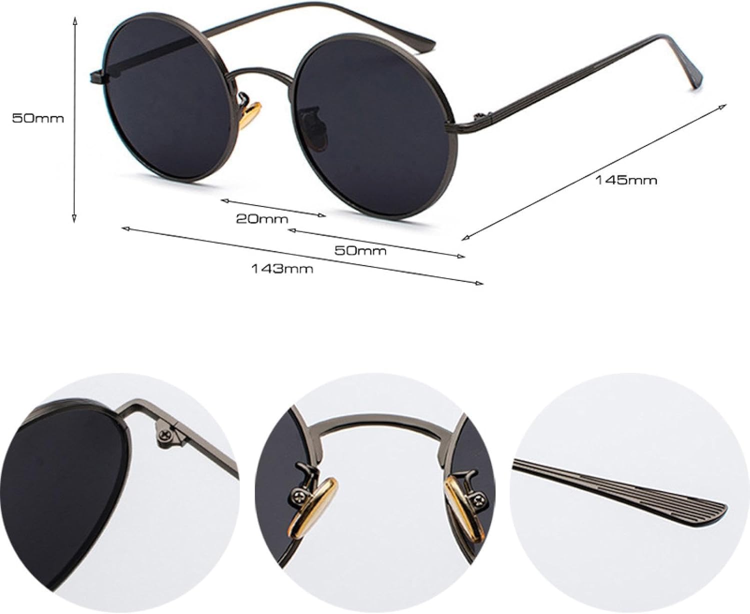 Women Sunglasses Men Dark Green Lens Shades Uv400