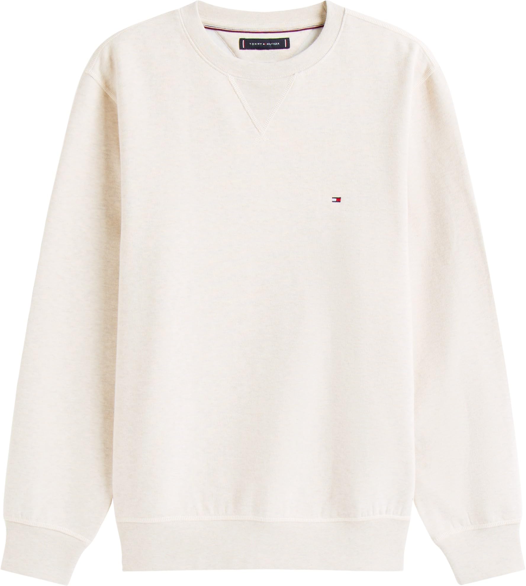 Tommy Hilfiger Męska bluza ESS SEASONAL FLEECE CREWNECK MW0MW40000, beżowa, XS, Beżowy (wrzosowe mleko owsiane), XS