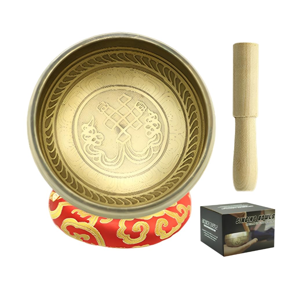 Set di campane tibetane, campane tibetane fatte a mano, per yoga, attenzione mindfulness e meditazione, campane tibetane con scatola per yoga, rilassamento, donne e uomini