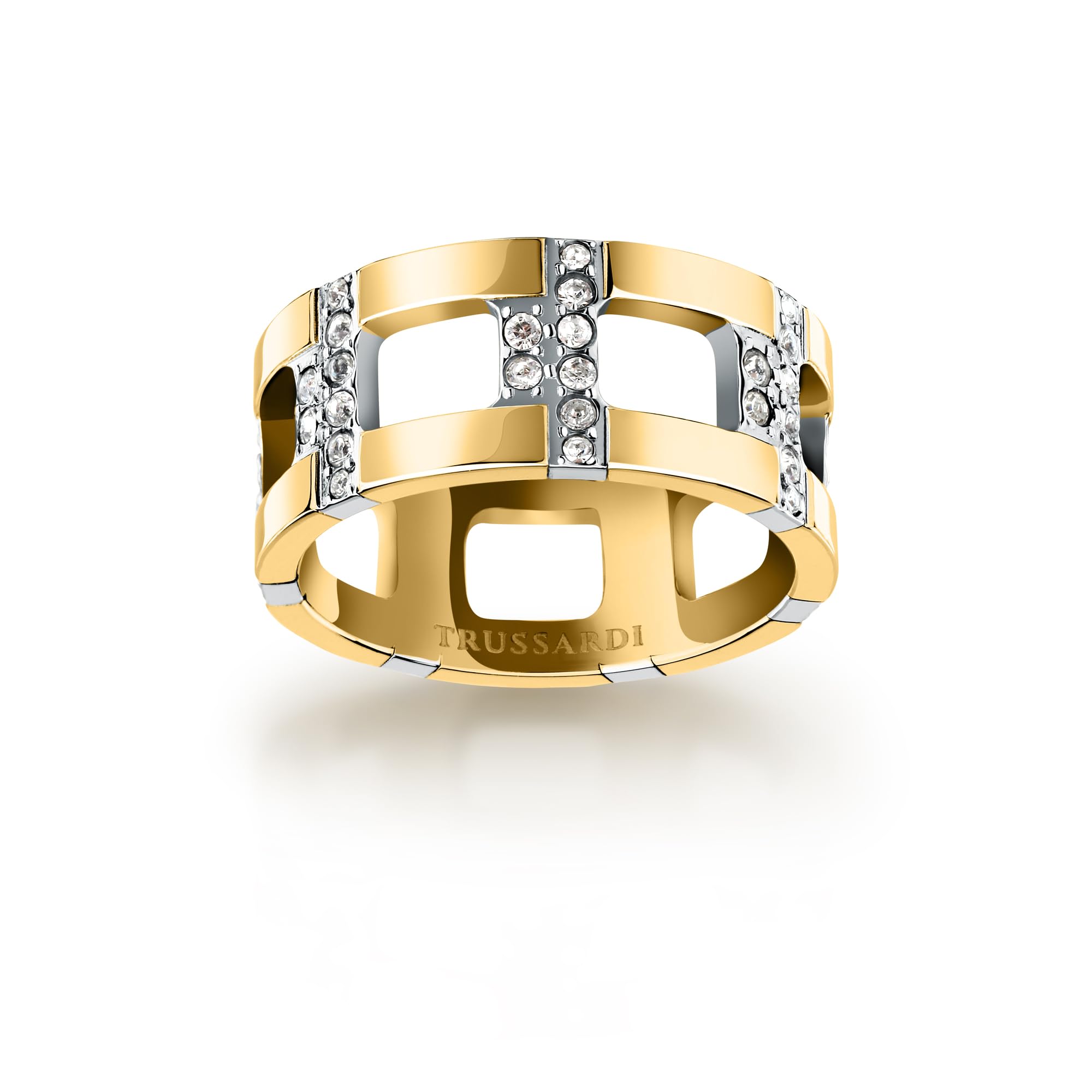 Trussardi TJAXC38012 - Anello da donna in acciaio con logo T