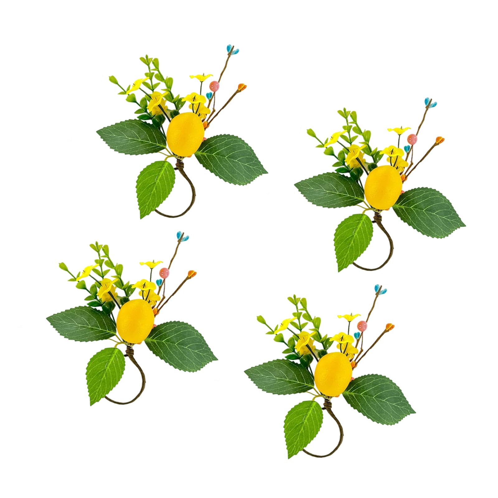 Multifunctional Spring Inspired Napkin Rings Crafted with Silk Leaves Artificial Grass and Easter Design for Various Styles Artificial Leaves Napkin Rings