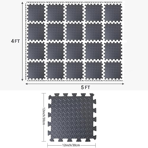 Miniatura 2 de Cubre 20 pies cuadrados para gimnasio en casa, 20 azulejos, tapete de entrenamiento de espuma EVA, azulejos para rompecabezas de MMA, ejercicio,