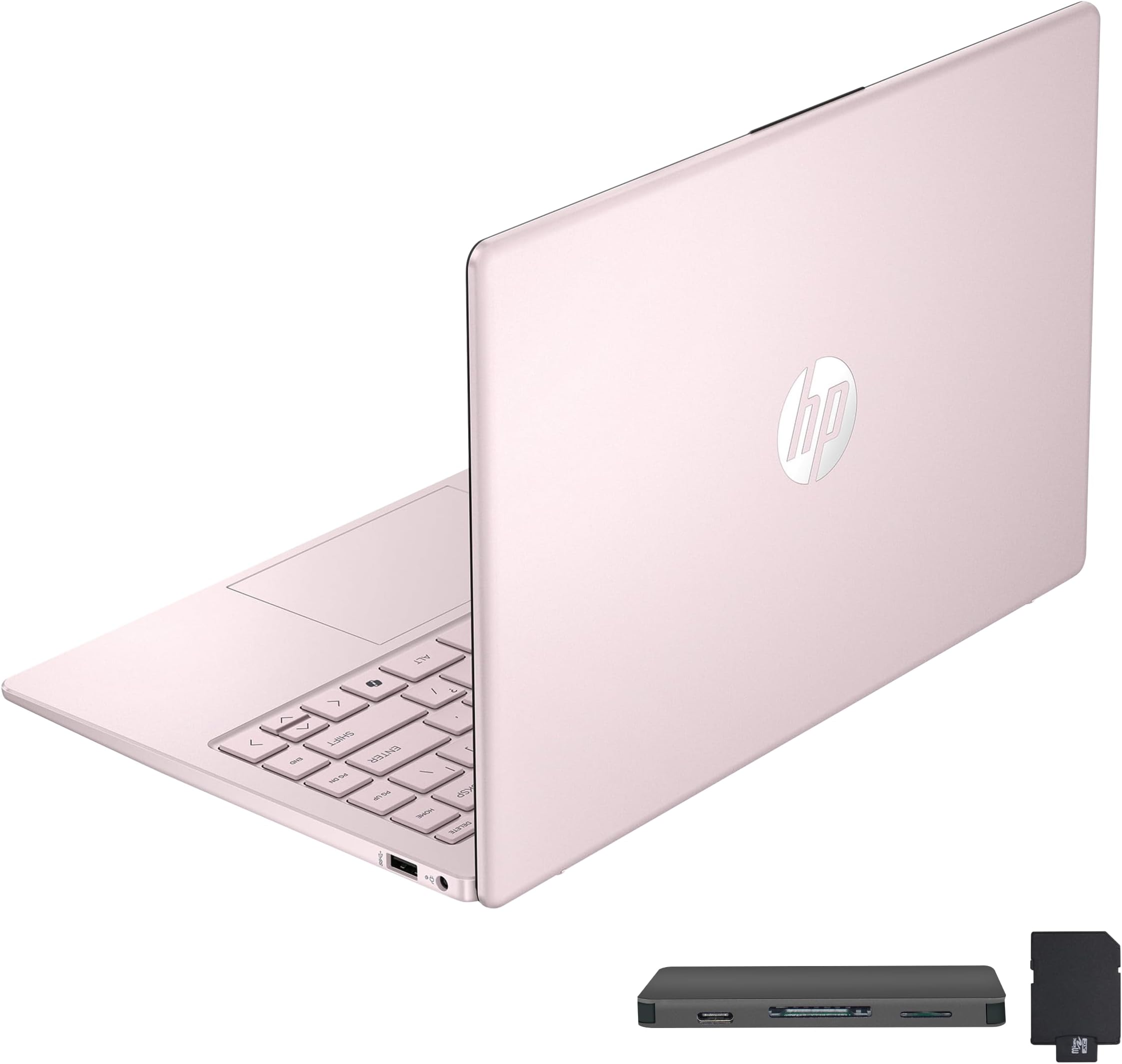 HP Stream 14" HD BrightView Laptop, Intel Processor N150, 8GB RAM, 288GB Storage (128GB UFS + 160GB SSD Docking Station Set), Intel Graphics, HD Webcam, Wi-Fi, 1 Year Office 365, Win 11 S, Pink