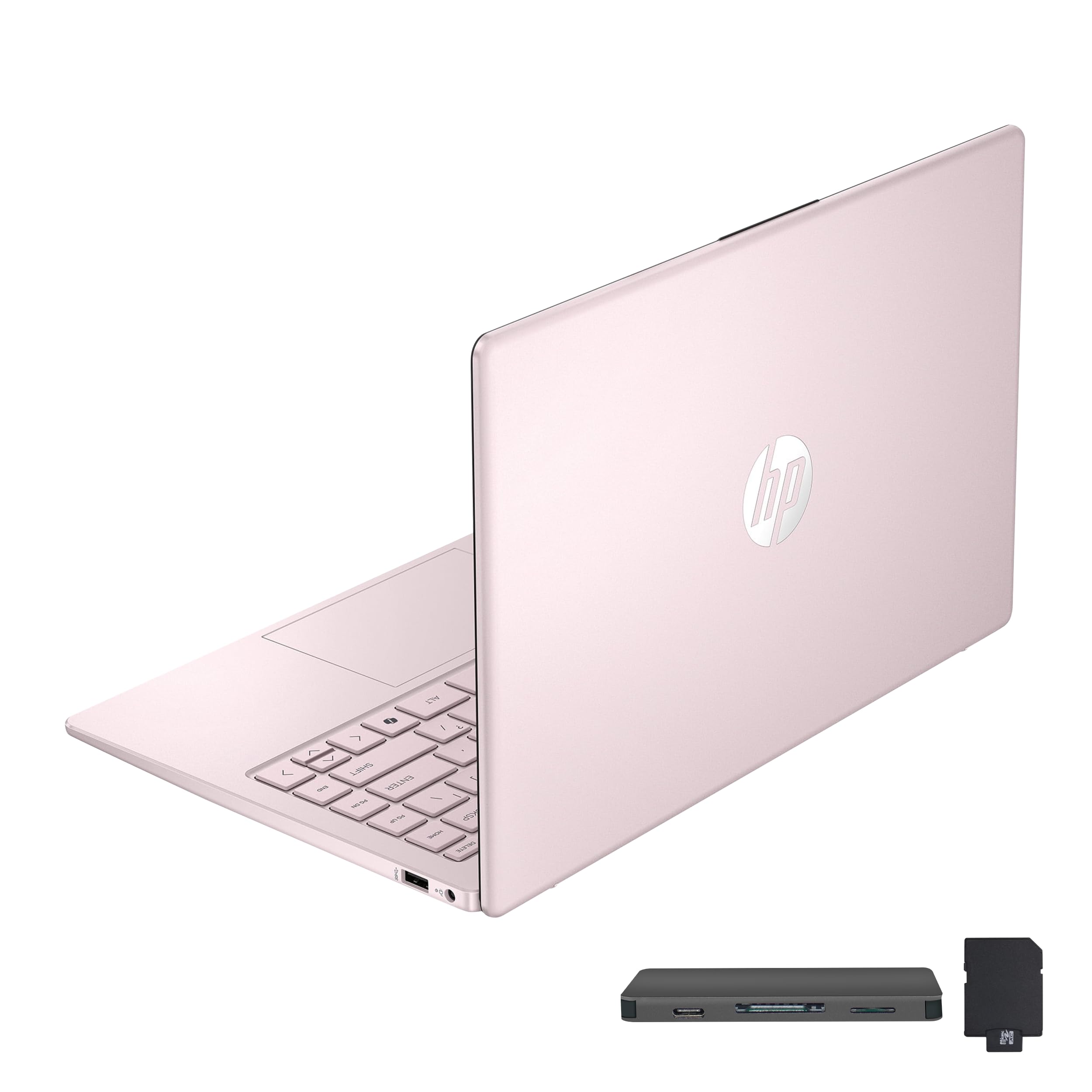 HP Stream 14" HD BrightView Laptop, Intel Processor N150, 32GB RAM, 288GB Storage (128GB UFS + 160GB SSD Docking Station Set), Intel Graphics, HD Webcam, Wi-Fi, 1 Year Office 365, Win 11 S, Pink