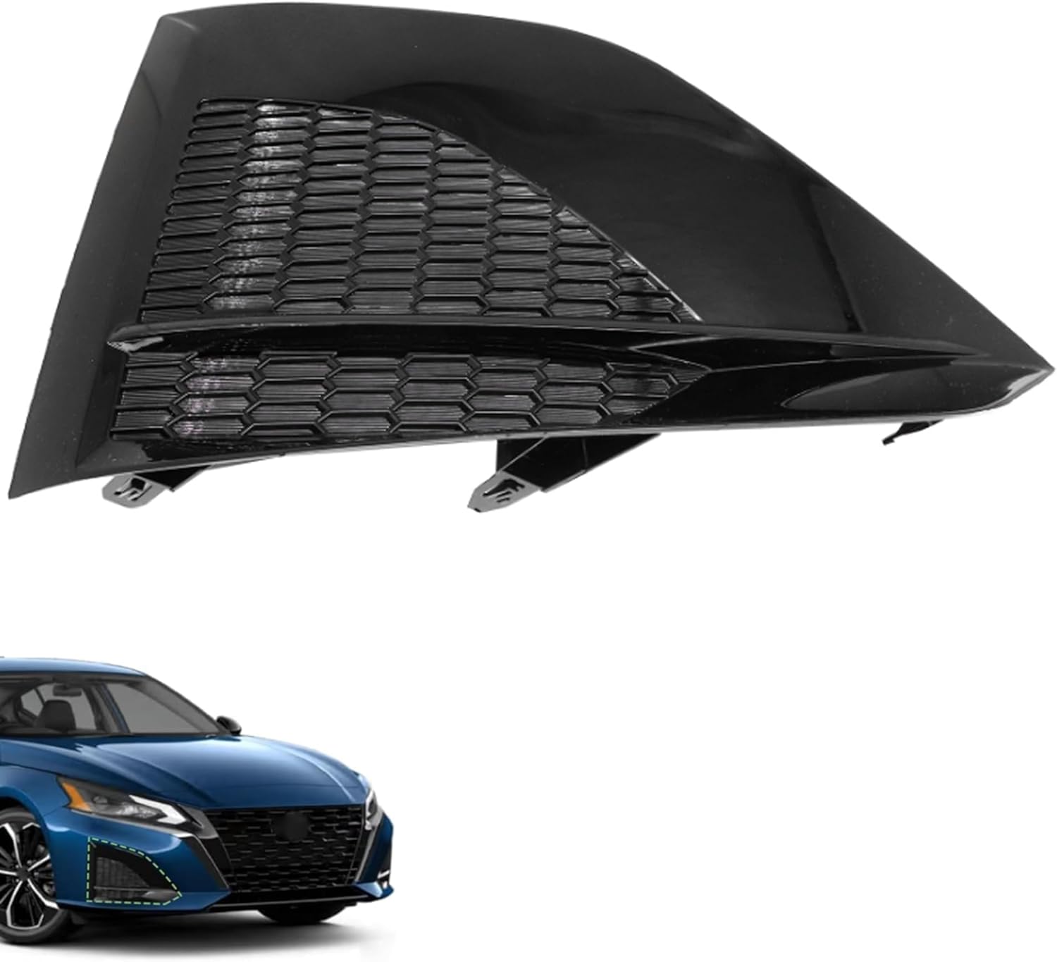 GXARTS Black Left Side Front Fog Lights Covers 622579HF0B Compatible with Nissan Altima 2023 2024