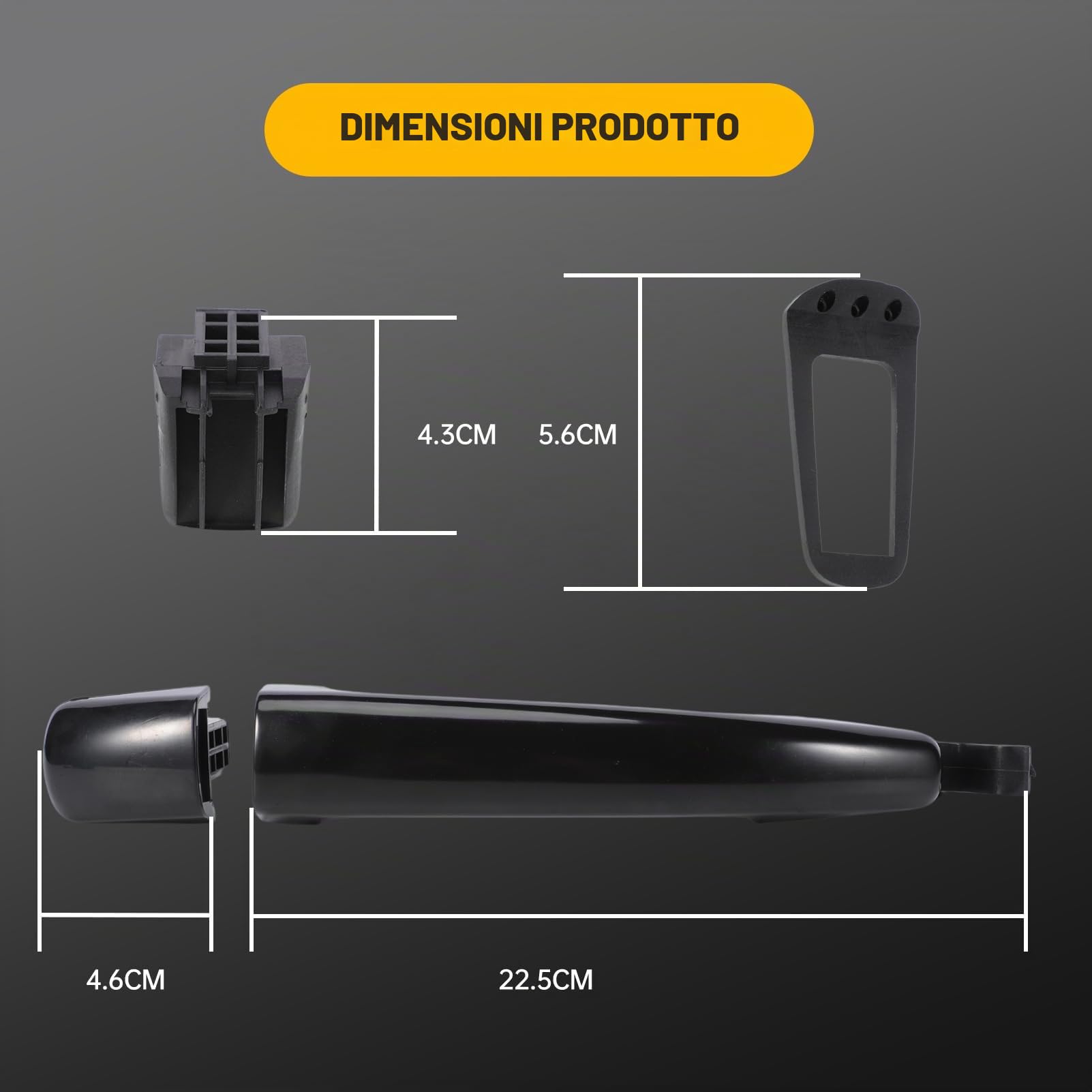 Maniglia porta per Jumpy 2007 – 2016 Berlingo (B9) 2008 – 2018 Expert 2007 – 2016 Partner 2008 – 2013 Scudo 270 X272 2007 – 2016 Polso Porta scorrevole 9101GP