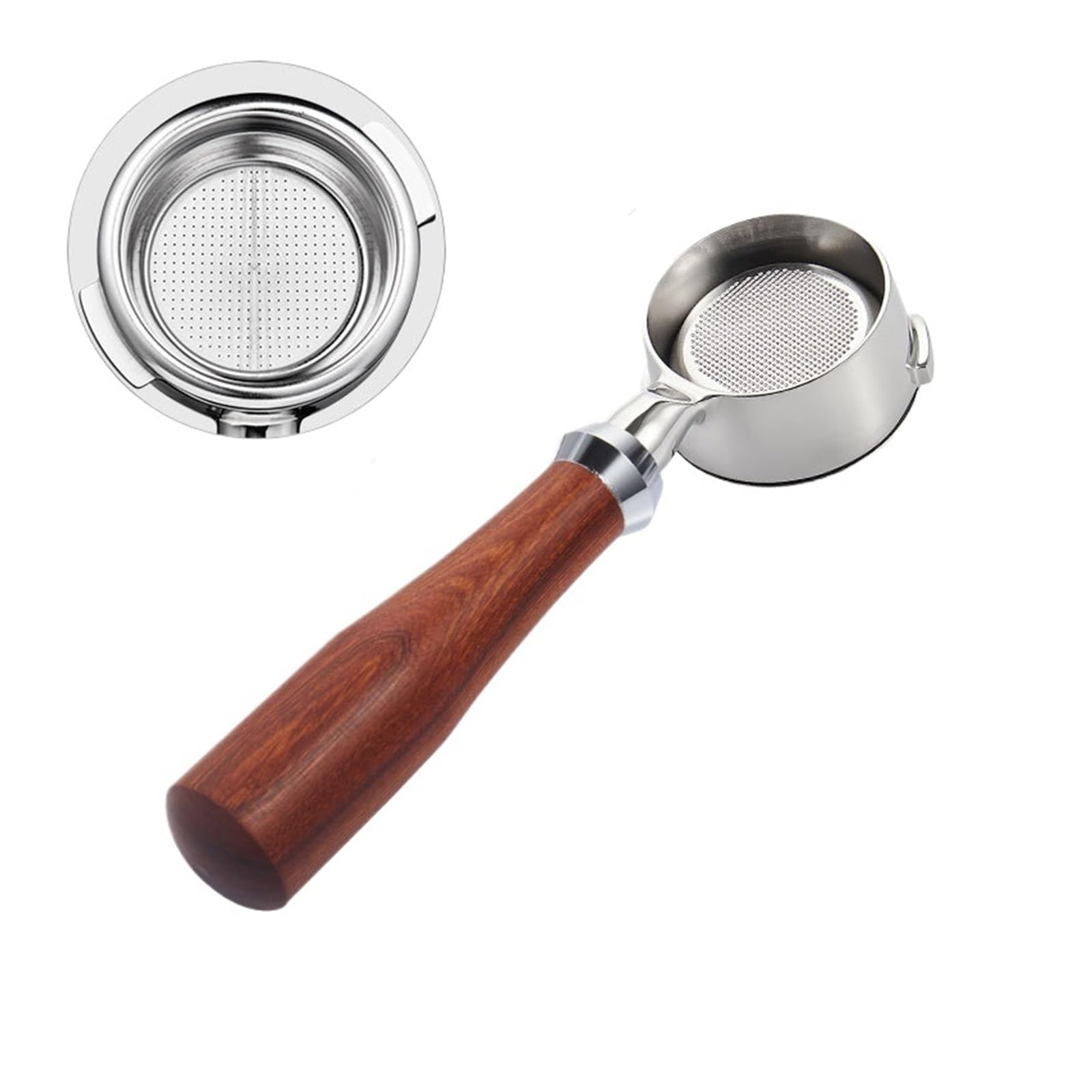 Portafiltro sin fondo compatible con cafeteras de 58 mm, accesorios for baristas, máquinas herramientas(58MM Red Wood C)