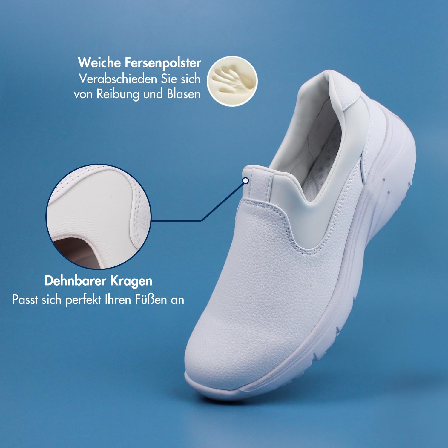 Hawkwell Damen-Schlupfschuhe, leichte Pflegeschuhe, Bequeme, rutschfeste Arbeitsschuhe